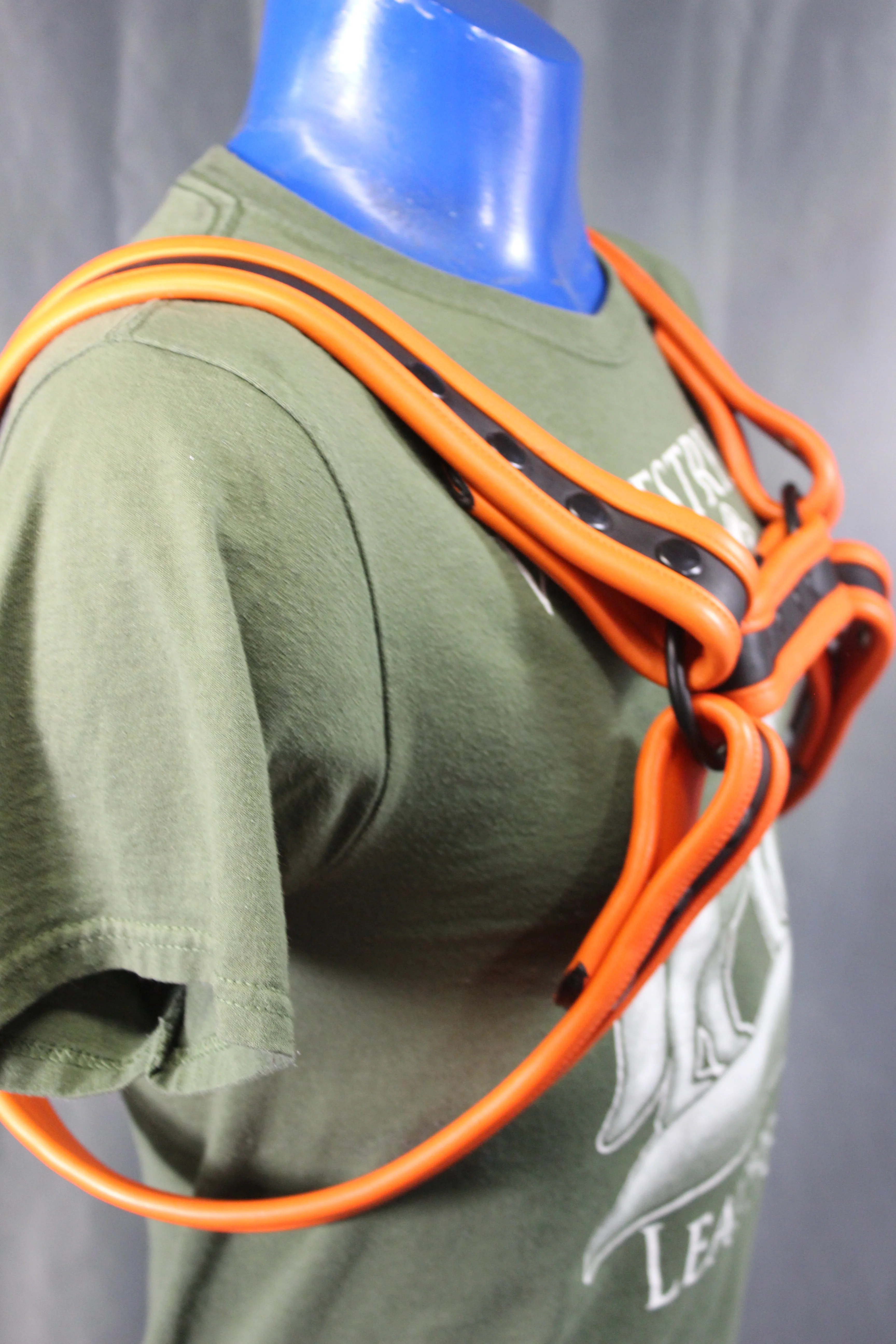 Black and Orange Bulldog Harness - Our Softest Leather! - Image 16