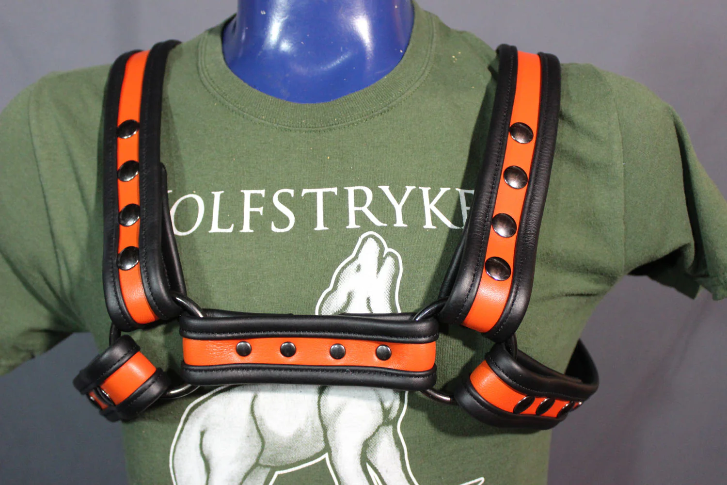 Black and Orange Bulldog Harness - Our Softest Leather! - Image 5