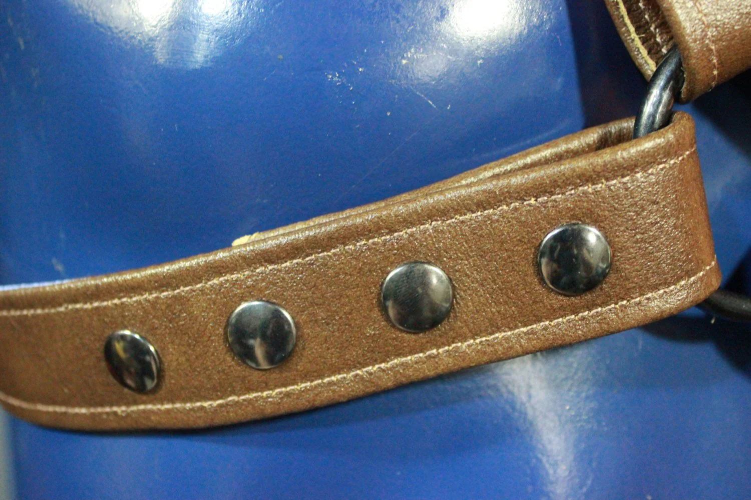 Brown Leather X-Harness, Gunmetal Hardware - Image 4