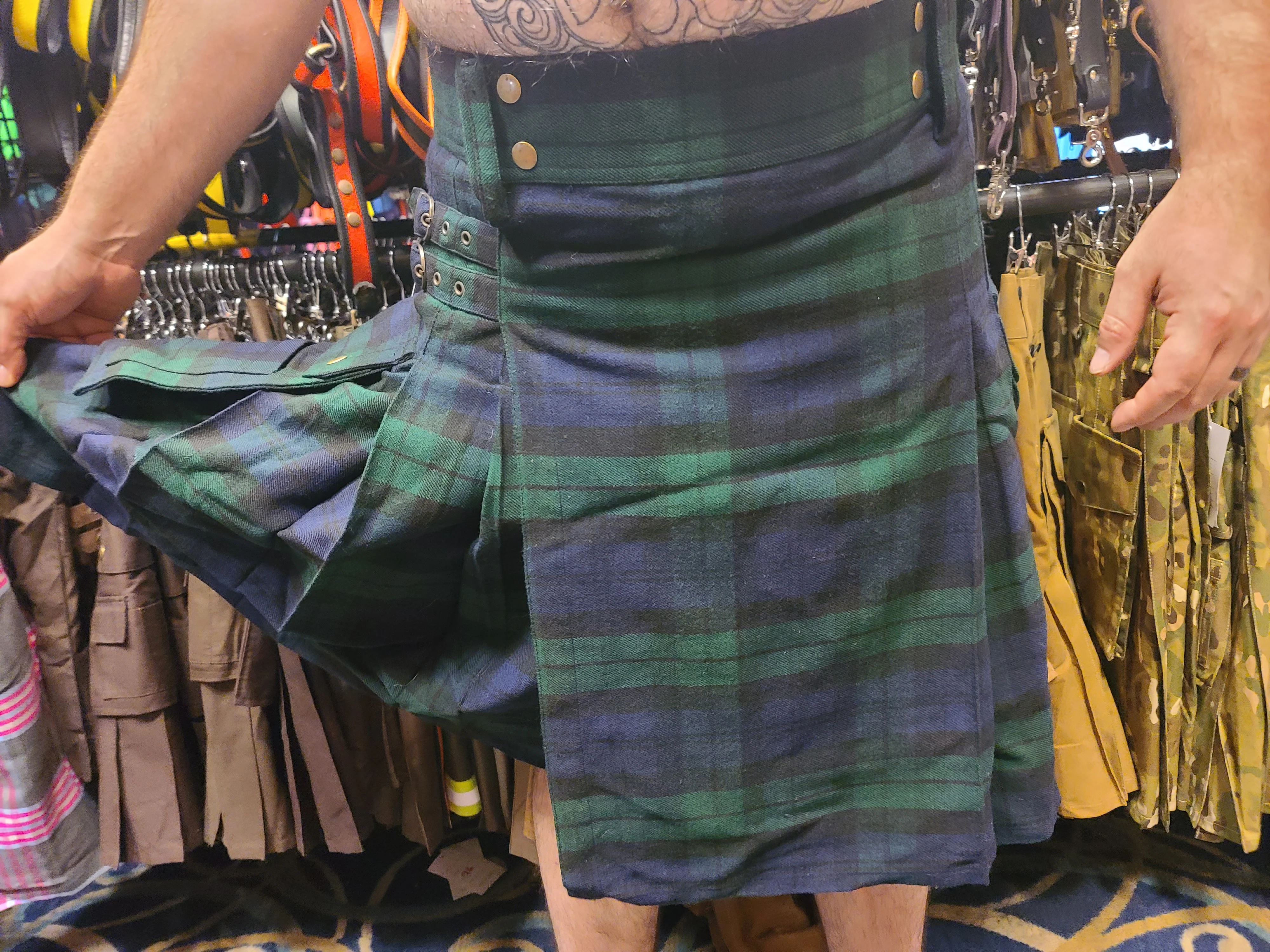 Black Watch Tartan Kilt by KiltedBros Hunter Green/Navy Blue Plaid - Image 6