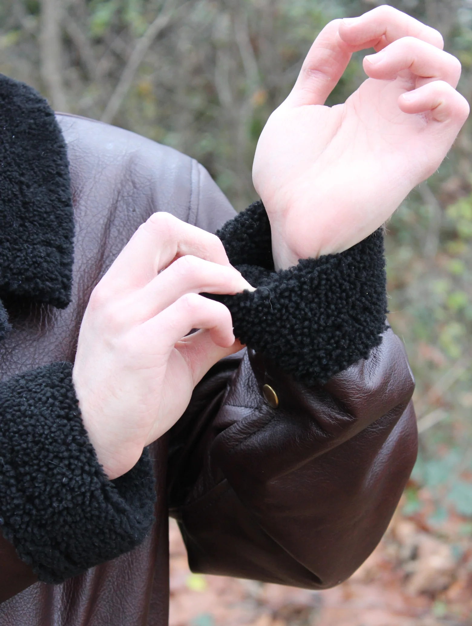 Leather and Shearling Coat - Image 12