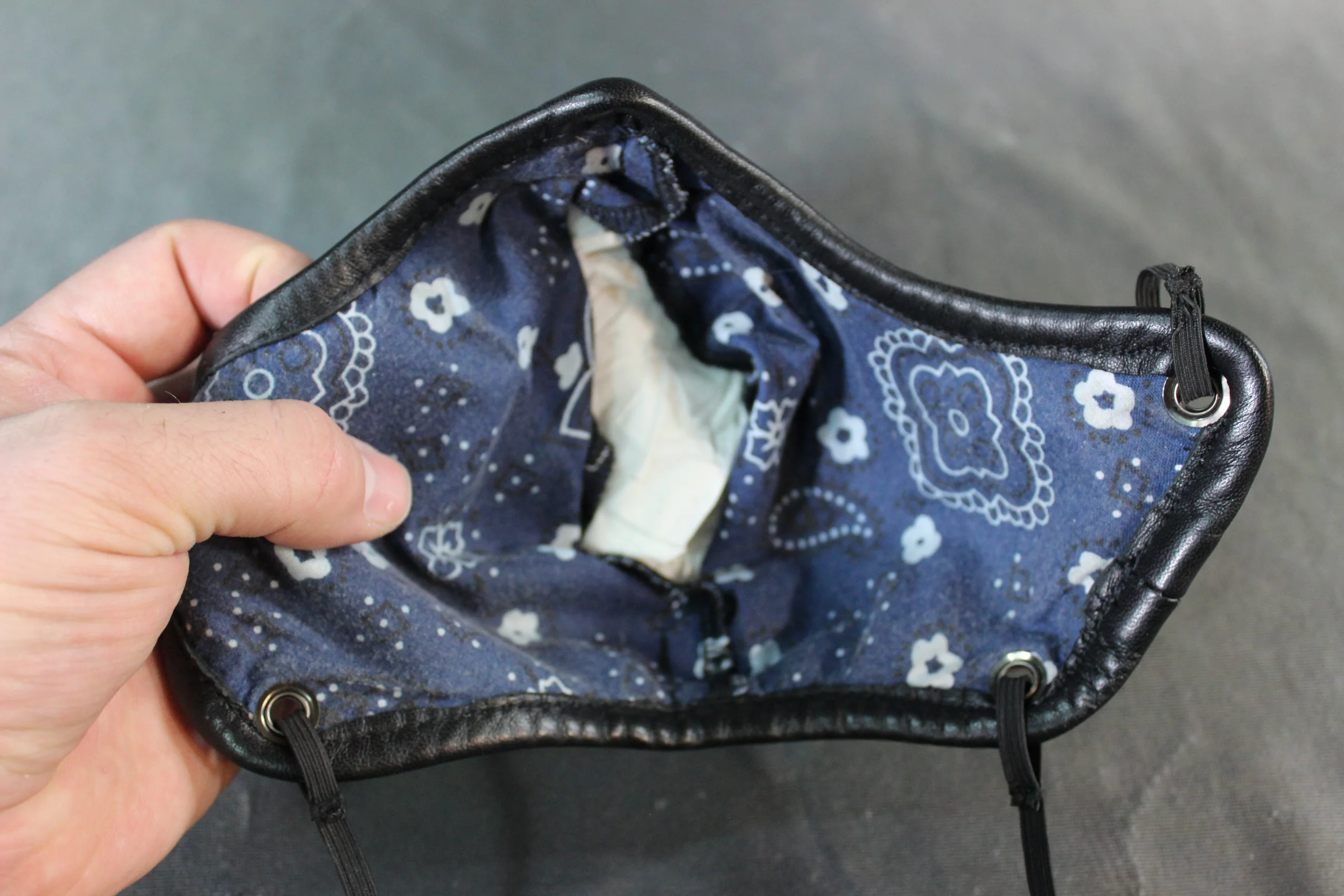 Perforated Leather Face Mask with Filter Pouch - Image 13
