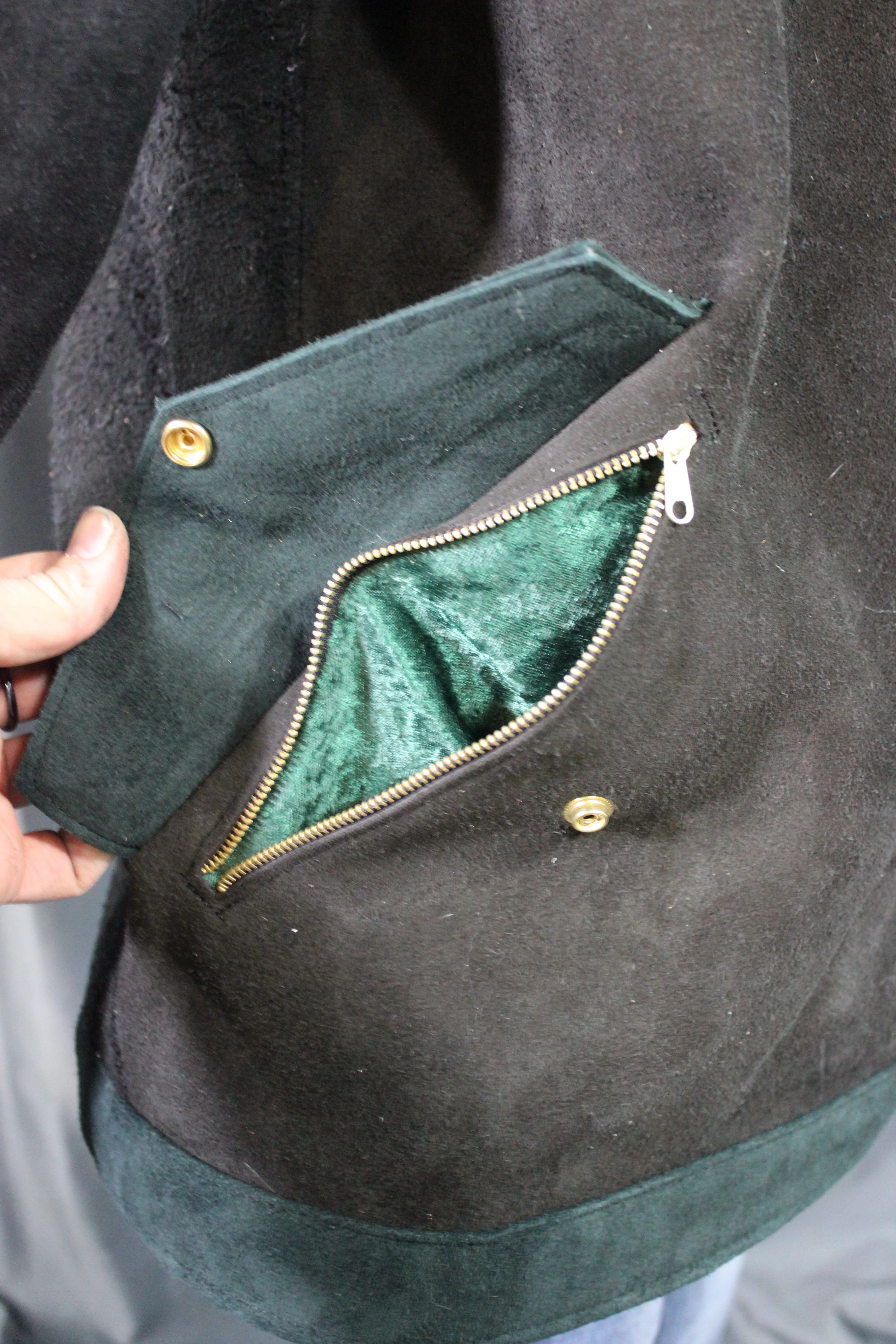 Suede Leather Duster (shortened) with Mantle - Image 15