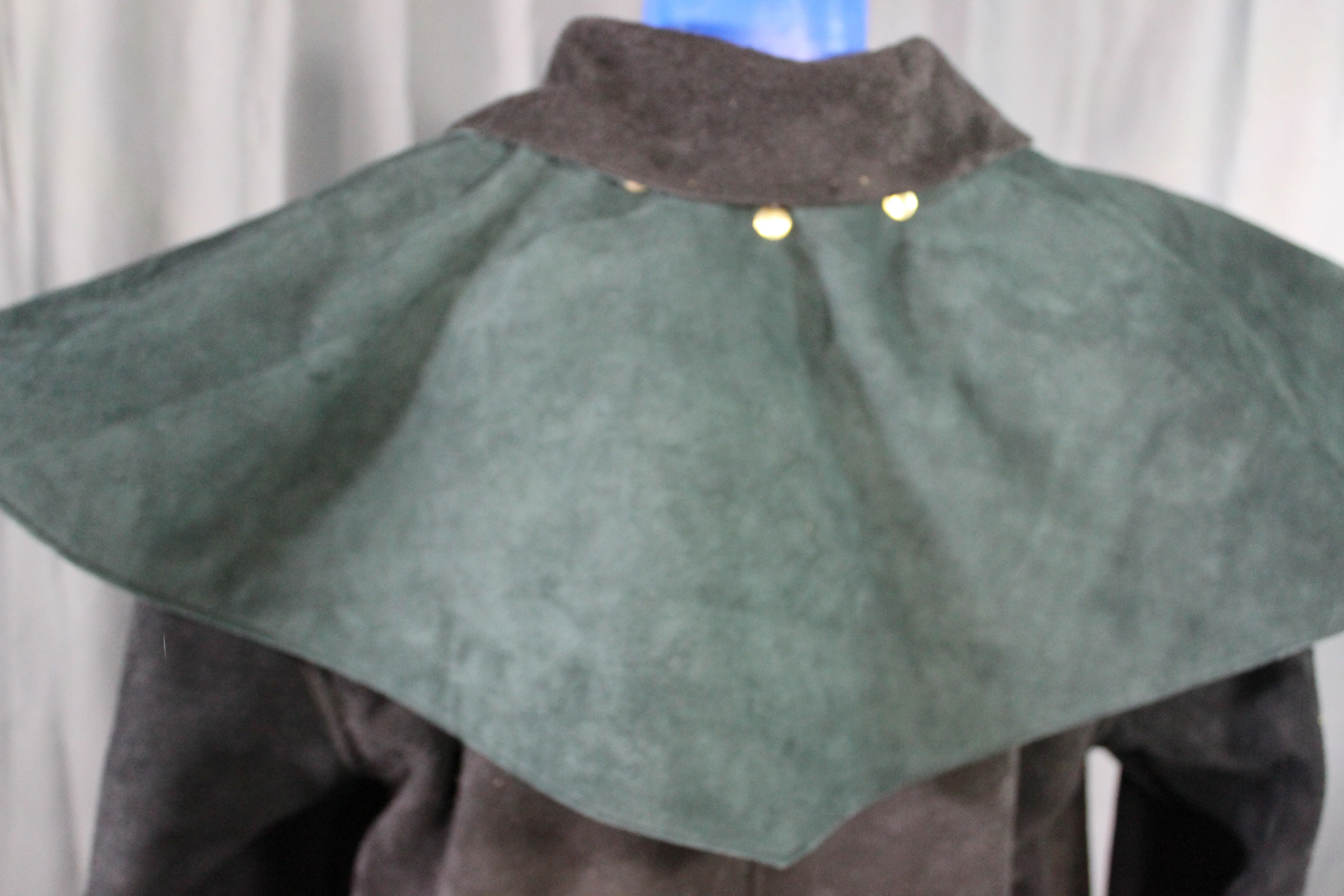 Suede Leather Duster (shortened) with Mantle - Image 18